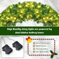 48 Inch Pre-lit Cordless Artificial Christmas Wreath - Gallery View 10 of 10