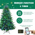 Pre-lit Artificial Hinged Christmas Tree with APP Controlled LED Lights - Gallery View 9 of 42