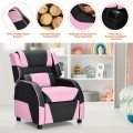 Kids Youth PU Leather Gaming Sofa Recliner with Headrest and Footrest - Gallery View 58 of 65