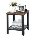 2-Tier Industrial End Table with Storage Shelf for Small Space - Gallery View 8 of 10