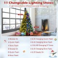 Pre-Lit Snowy Christmas Hinged Tree with Multi-Color Lights - Gallery View 5 of 24