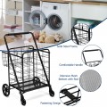 Heavy Duty Folding Utility Shopping Double Cart - Gallery View 5 of 18