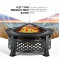 Outdoor Fire Pit with BBQ Grill and High-temp Resistance Finish - Gallery View 7 of 12