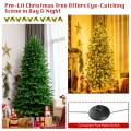 Realistic Pre-Lit Hinged Christmas Tree with Lights and Foot Switch - Gallery View 12 of 37