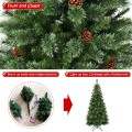 7 Feet Premium Hinged Artificial Christmas Tree with Pine Cones - Gallery View 10 of 12