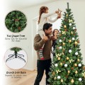 8 Feet Premium Hinged Artificial Christmas Tree Pine Needles - Gallery View 2 of 12