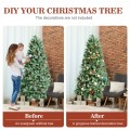 7 Feet Snow Flocked Artificial Christmas Tree with 1139 Glitter PE and PVC Tips - Gallery View 10 of 10