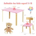 3 Piece Kids Wooden Activity Table and 2 Chairs Set - Gallery View 16 of 24
