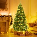 5/6/7 Feet Pre-lit Artificial Hinged Christmas Tree with LED Lights - Gallery View 27 of 30