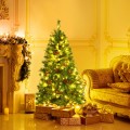 5/6/7 Feet Pre-lit Artificial Hinged Christmas Tree with LED Lights - Gallery View 7 of 30