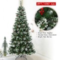 8 Feet Snow Flocked Artificial Christmas Hinged Tree - Gallery View 2 of 12