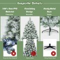 7 Feet Artificial Christmas Tree with Snowy Pine Needles - Gallery View 9 of 9