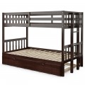 Twin Pull-Out Bunk Bed with Trundle Wooden Ladder - Gallery View 8 of 22