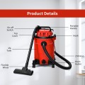 3 in 1 6.6 Gallon 4.8 Peak HP Wet Dry Vacuum Cleaner with Blower - Gallery View 18 of 24