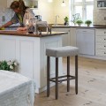 2 Pieces 29 Inch Backless Counter Height Stools with Brass Nail Head Studs