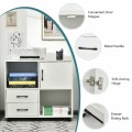 Mobile File Cabinet with Lateral Printer Stand and Storage Shelves
