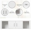 Wall Mounted Floating 2 Door Desk Hutch Storage Shelves - Gallery View 23 of 23