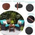 3 Pieces Solid Wood Frame Patio Rattan Furniture Set - Gallery View 47 of 48