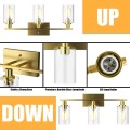 3-Light Modern Bathroom Wall Sconce with Clear Glass Shade