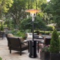 48,000 BTU Standing Outdoor Heater Propane LP Gas Steel with Table and Wheels - Gallery View 1 of 40