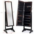 Jewelry Cabinet Stand Mirror Armoire with Large Storage Box - Gallery View 4 of 29