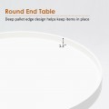Round Side Sofa Coffee Table with Wooden Tray - Gallery View 11 of 11