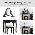 Vanity Make Up Table Set Dressing Table Set with 5 Drawers - Gallery View 20 of 24