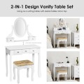 Vanity Make Up Table Set Dressing Table Set with 5 Drawers - Gallery View 8 of 24