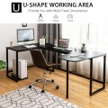 79 Inch U-Shaped Computer Desk with CPU Stand - Gallery View 20 of 24