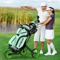 3 Wheel Folding Golf Push Cart with Brake Scoreboard Adjustable Handle - Gallery View 13 of 47