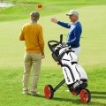 3 Wheel Folding Golf Push Cart with Brake Scoreboard Adjustable Handle - Gallery View 6 of 47