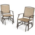 2 Pieces Patio Swing Single Glider Chair Rocking Seating - Gallery View 11 of 13