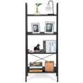 4-Tier Wood Ladder Shelf Display Rack with Metal Frame - Gallery View 16 of 18