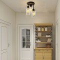 3-Light Semi Flush Mount Ceiling with Black Finish - Gallery View 3 of 8