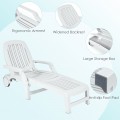 Adjustable Patio Sun Lounger with Weather Resistant Wheels - Gallery View 11 of 57