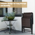 2 Pieces Patio Rattan Folding Lounge Chair - Gallery View 11 of 12
