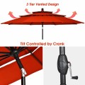 10 Feet 3 Tier Outdoor Patio Umbrella with Double Vented