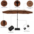 15 Feet Extra Large Patio Double Sided Umbrella with Crank and Base - Gallery View 17 of 48