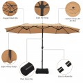 15 Feet Extra Large Patio Double Sided Umbrella with Crank and Base - Gallery View 5 of 48