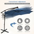 10 Feet 360° Rotation Solar Powered LED Patio Offset Umbrella without Weight Base