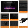 30-Inch Recessed Ultra Thin Electric Fireplace Heater with Glass Appearance