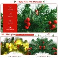 24 Inch Pre-lit Artificial Spruce Christmas Wreath - Gallery View 12 of 12