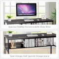 55-Inch Computer Desk Writing Table Workstation Home Office with Bookshelf