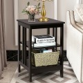 3-Tier Nightstand Sofa Side Table with Baffles and Round Corners - Gallery View 16 of 39