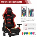 Massage LED Gaming Chair with Lumbar Support and Footrest