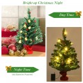 2 Feet Artificial Battery Operated Christmas Tree with LED Lights - Gallery View 5 of 10