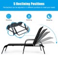 Adjustable Patio Chaise Folding Lounge Chair with Backrest - Gallery View 16 of 36