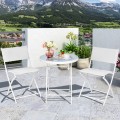 3 Pieces Patio Folding Bistro Set for Balcony or Outdoor Space - Gallery View 32 of 40