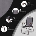 Set of 2 Patio Folding Sling Back Camping Deck Chairs - Gallery View 11 of 44