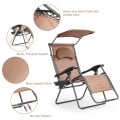 Folding Recliner Lounge Chair with Shade Canopy Cup Holder - Gallery View 18 of 46